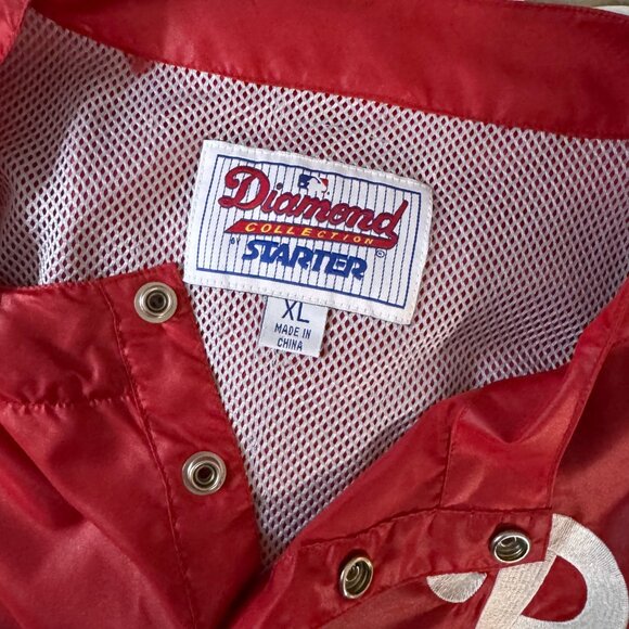 Starter Phillies Vintage Diamond Collection Pullover Jacket Red Mens XL - Picture 4 of 7